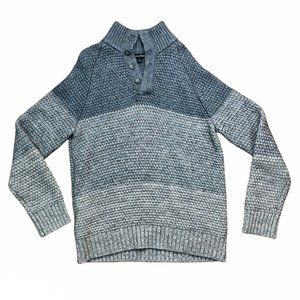 Banana Republic Knit Henley Sweater Cotton Wool Yak Gray Color block Men’s Large